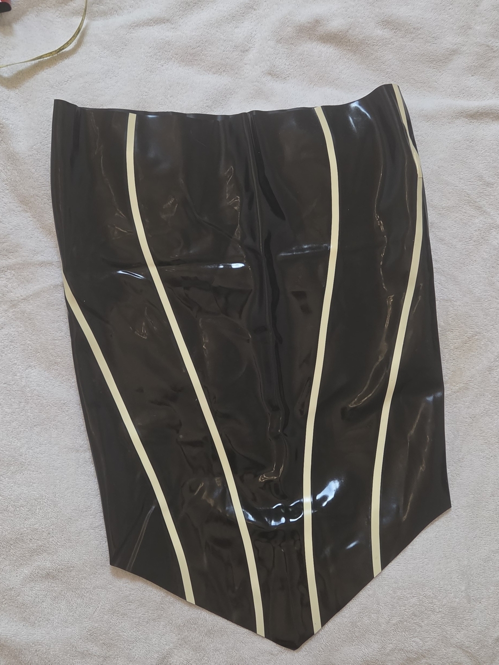 Latex Nemesis Black And White Pinstripe Latex High Low Pencil Skirt Size m